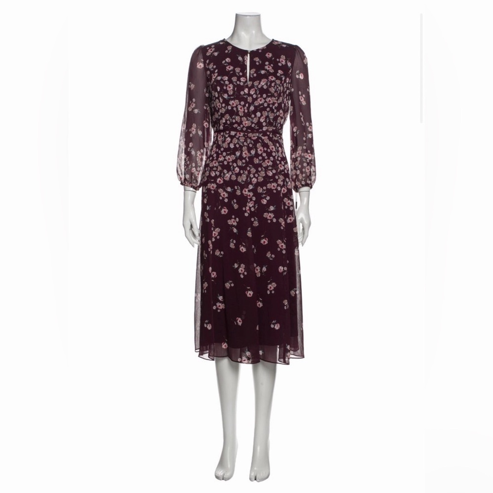 Floral Burgundy Midi Dress - S.4